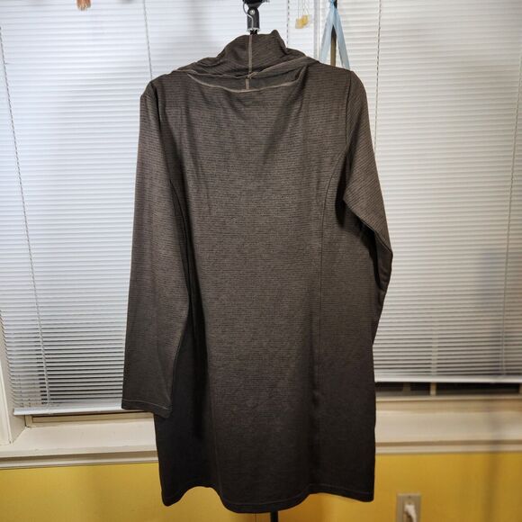 EQL by Kerrits $79 Large Gray Textured Cowl Neck Performance Equestrian - Picture 7 of 11